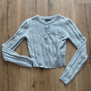 Grey Cropped Cardigan
